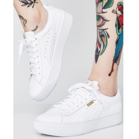 puma vikky white leather